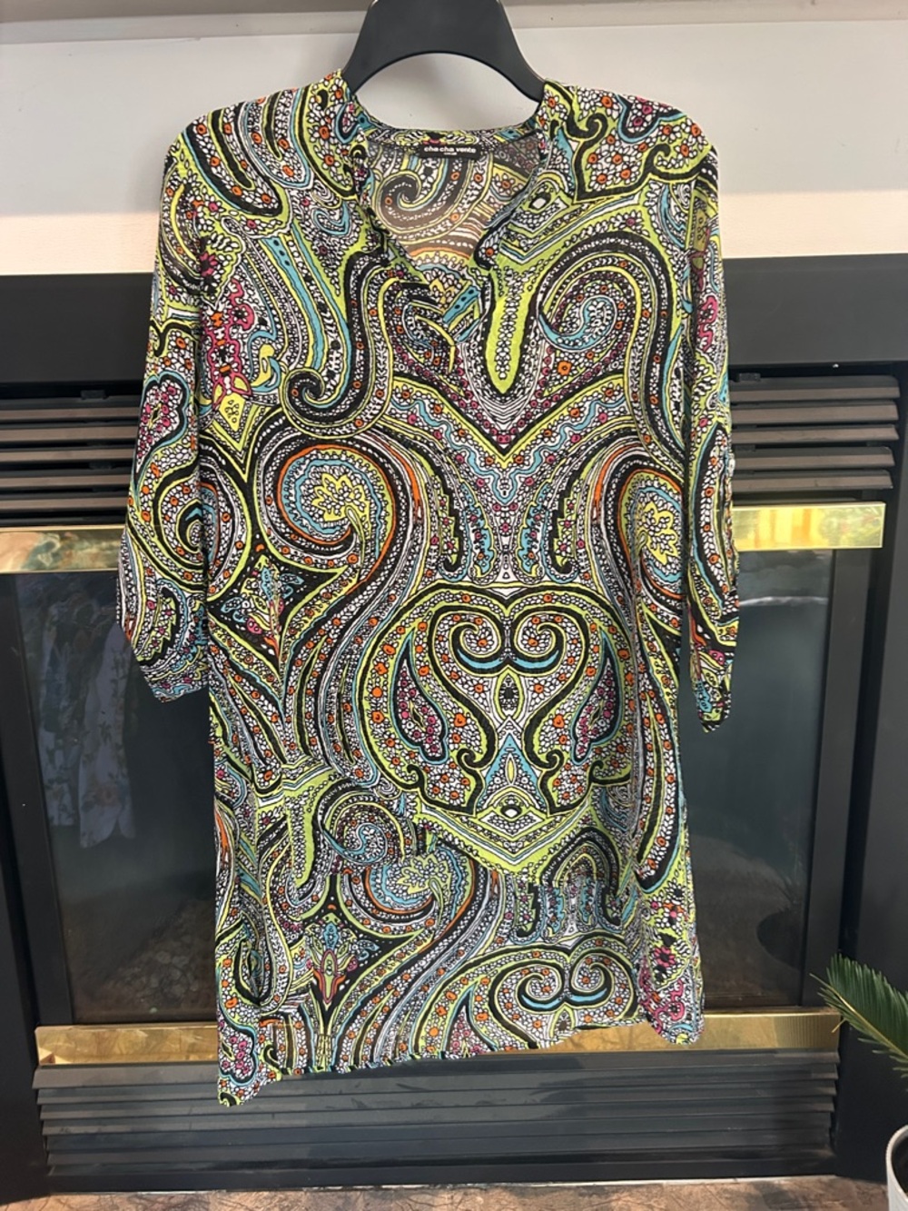 cha cha vente Multicolor Paisley Tunic - Yellow, Black, Blue, Pink